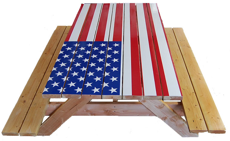 PicnicTable-AmericanFlag